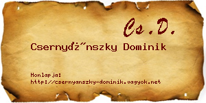 Csernyánszky Dominik névjegykártya