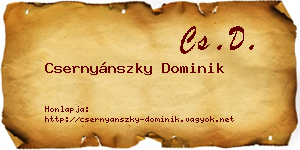 Csernyánszky Dominik névjegykártya