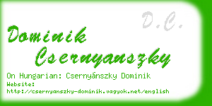 dominik csernyanszky business card